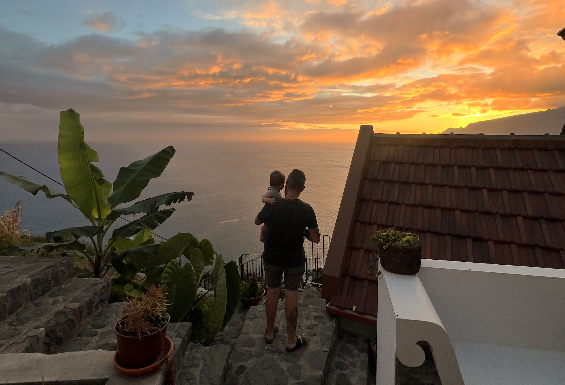 picture about Mike your private tour guide watching the sunrise with son