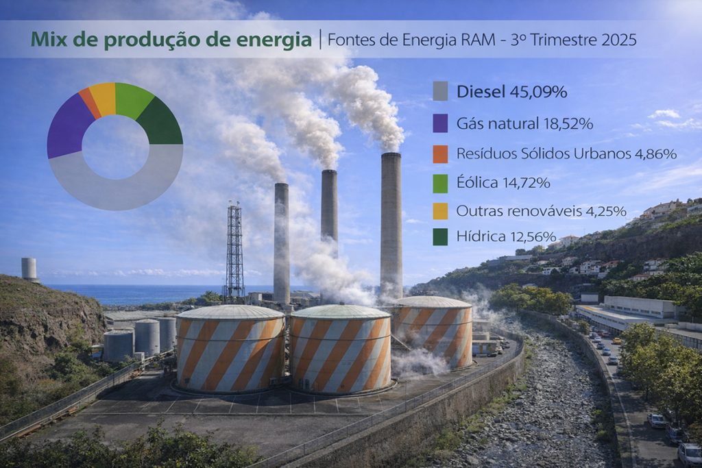 Image describing electricity sources in Madeira - official information from the EEM