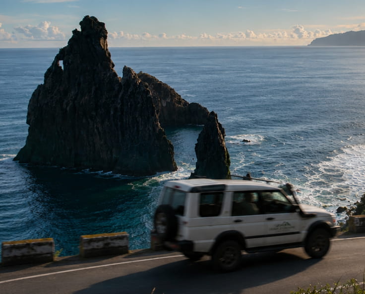 Ribeira da Janela rock formations landrover on a private excursion