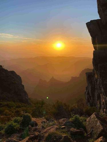 sunrise above mountains
